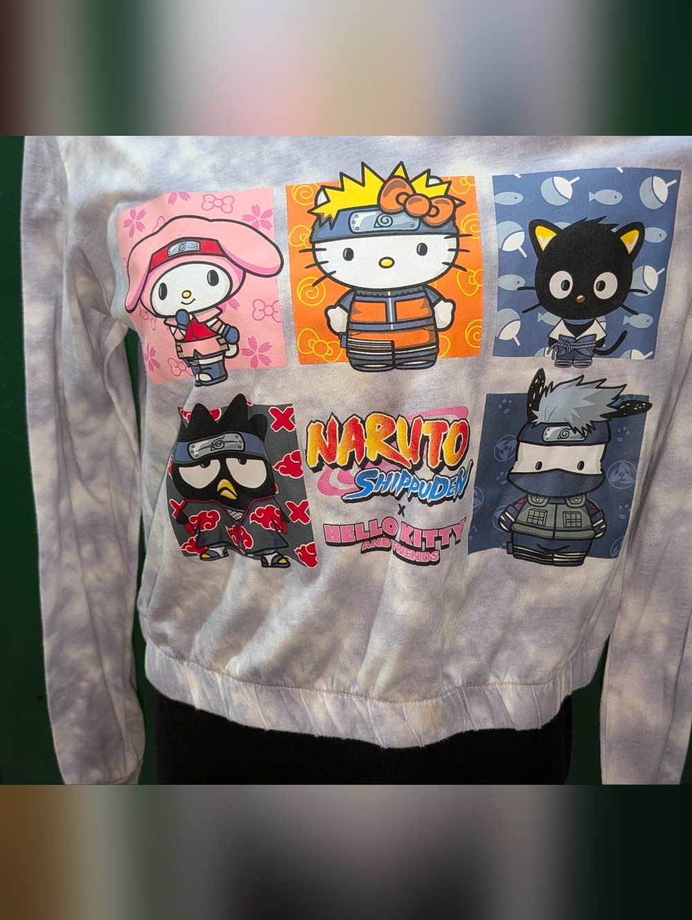 Sanrio Hello Kitty x Naruto Shippuden Graphic Tee - White & Black